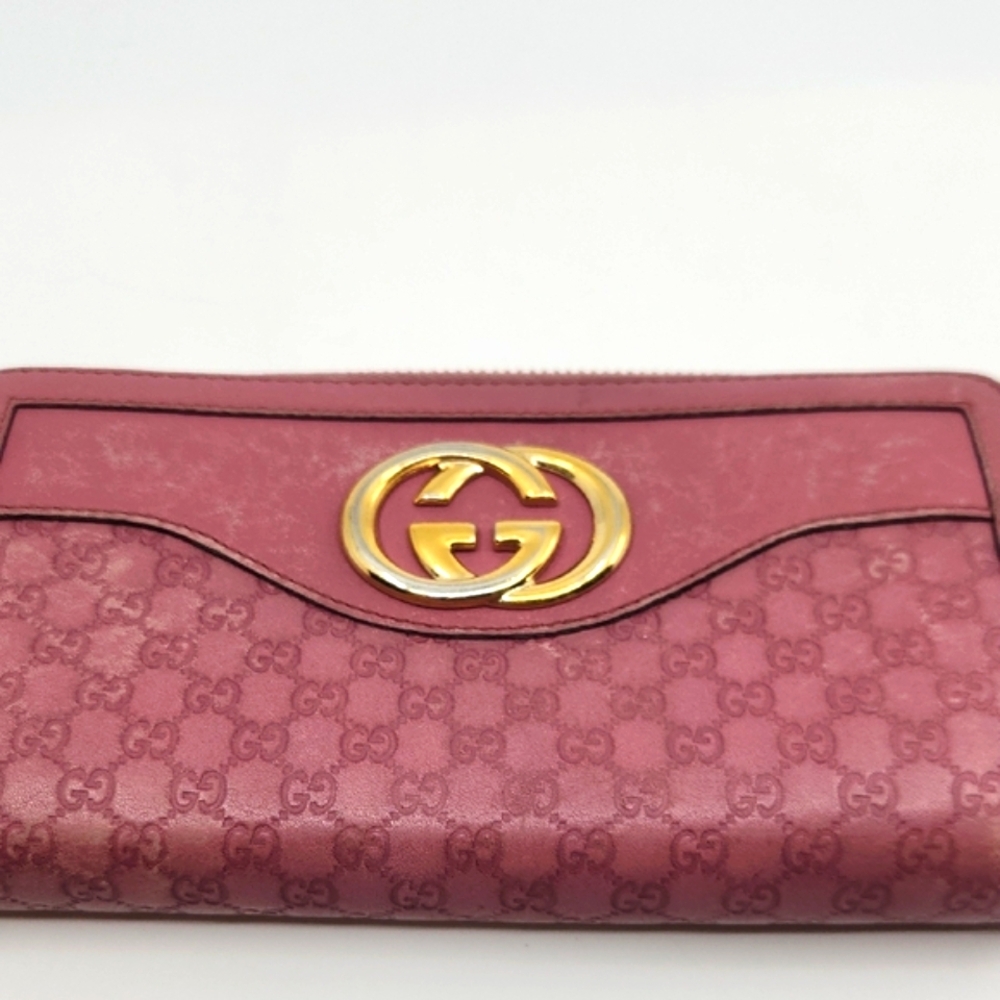 Gucci Rose Pink Long Zip Wallet with Gold Emblem See Description - Picture 10 of 11
